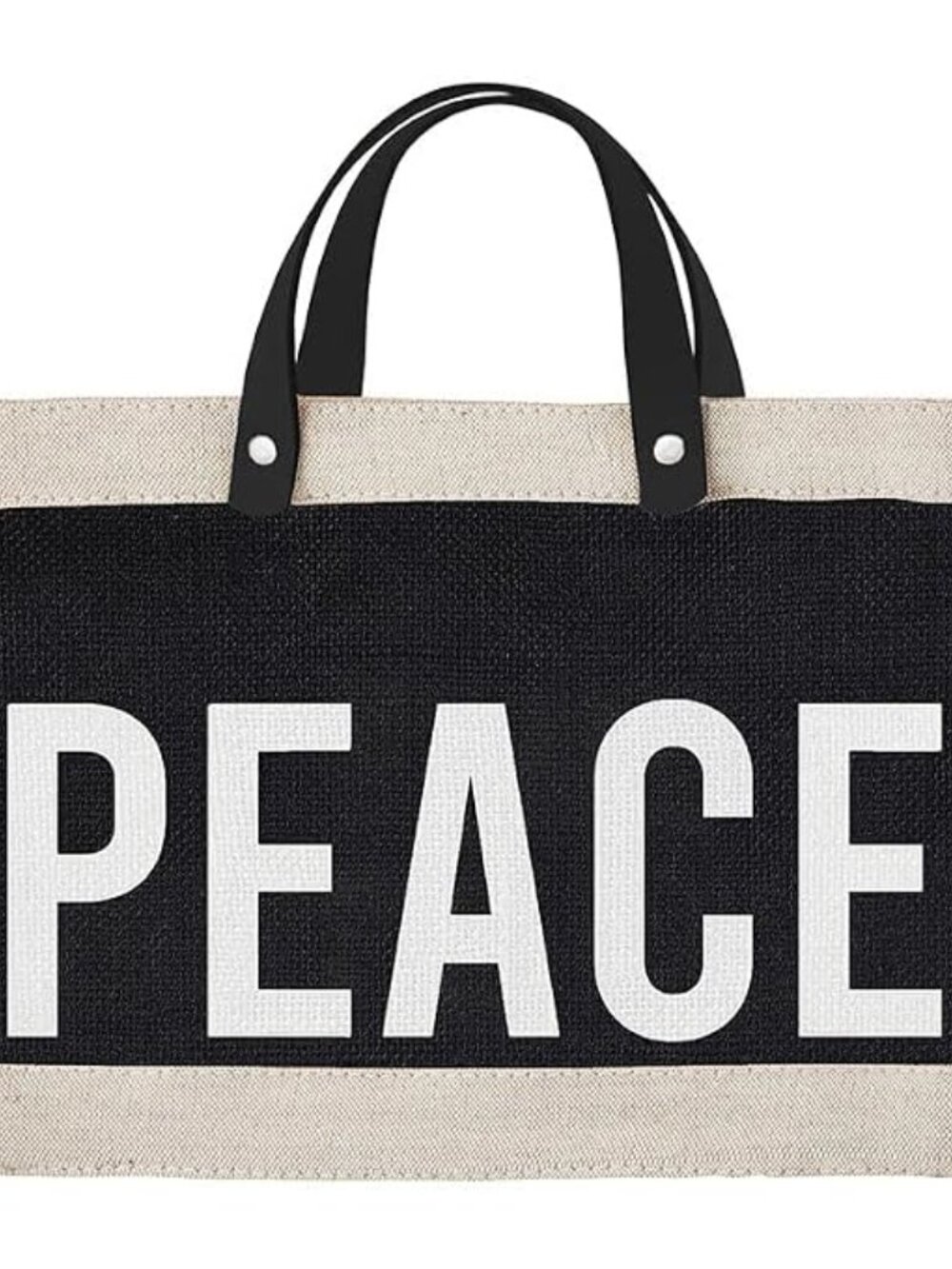 Santa Barbara Design Jute Mini Market Tote - PEACE/NWT